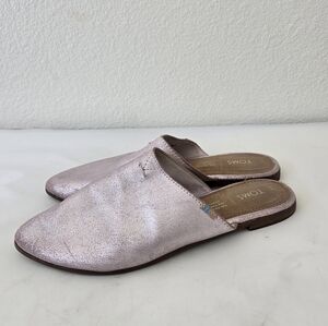 Tom’s Pink Metallic Jutti Mule Slip-on Flats Size 8